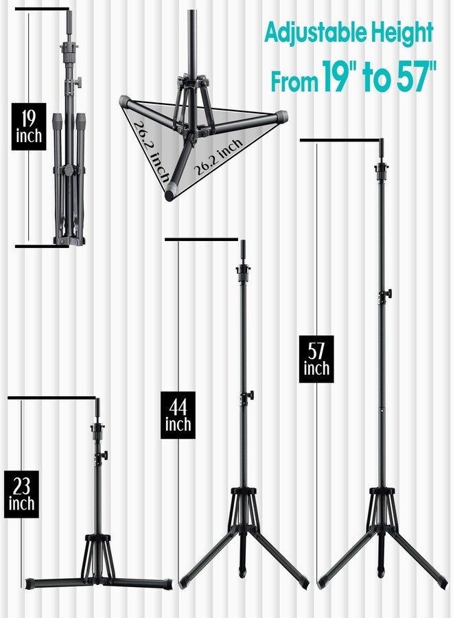 GSOW Wig Stand Tripod - Reinforced Metal Mannequin Head Stand with Tool Tray, Adjustable Height 31" - 57" Wig Head Stand for Styling Cosmetology Hairdressing Training with Wig Caps T-Pins Hair Clips - Image 5